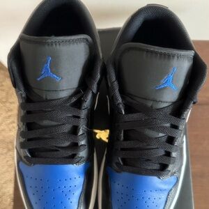 Jordan 1 Low Men's Black and Royal Blue Sneakers